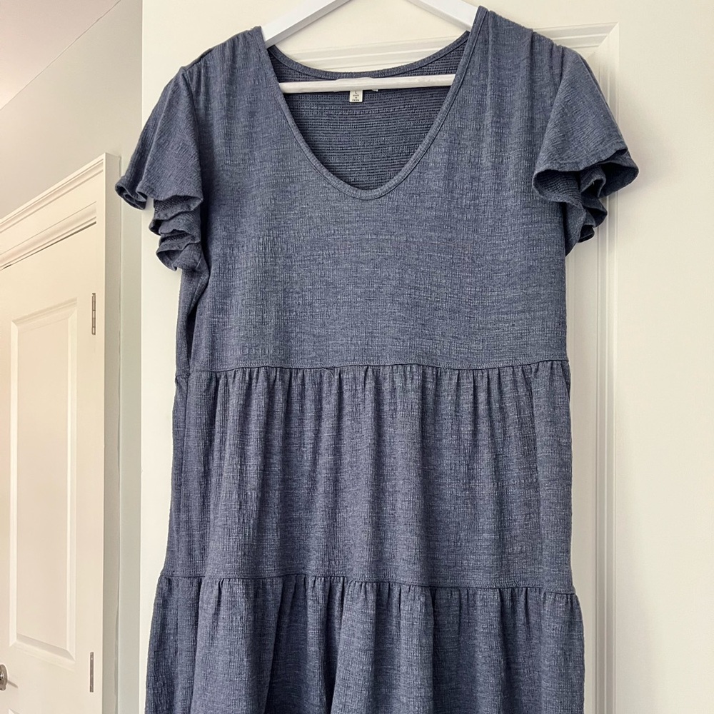 Max Studio Textured Knit Midi dress in Slate